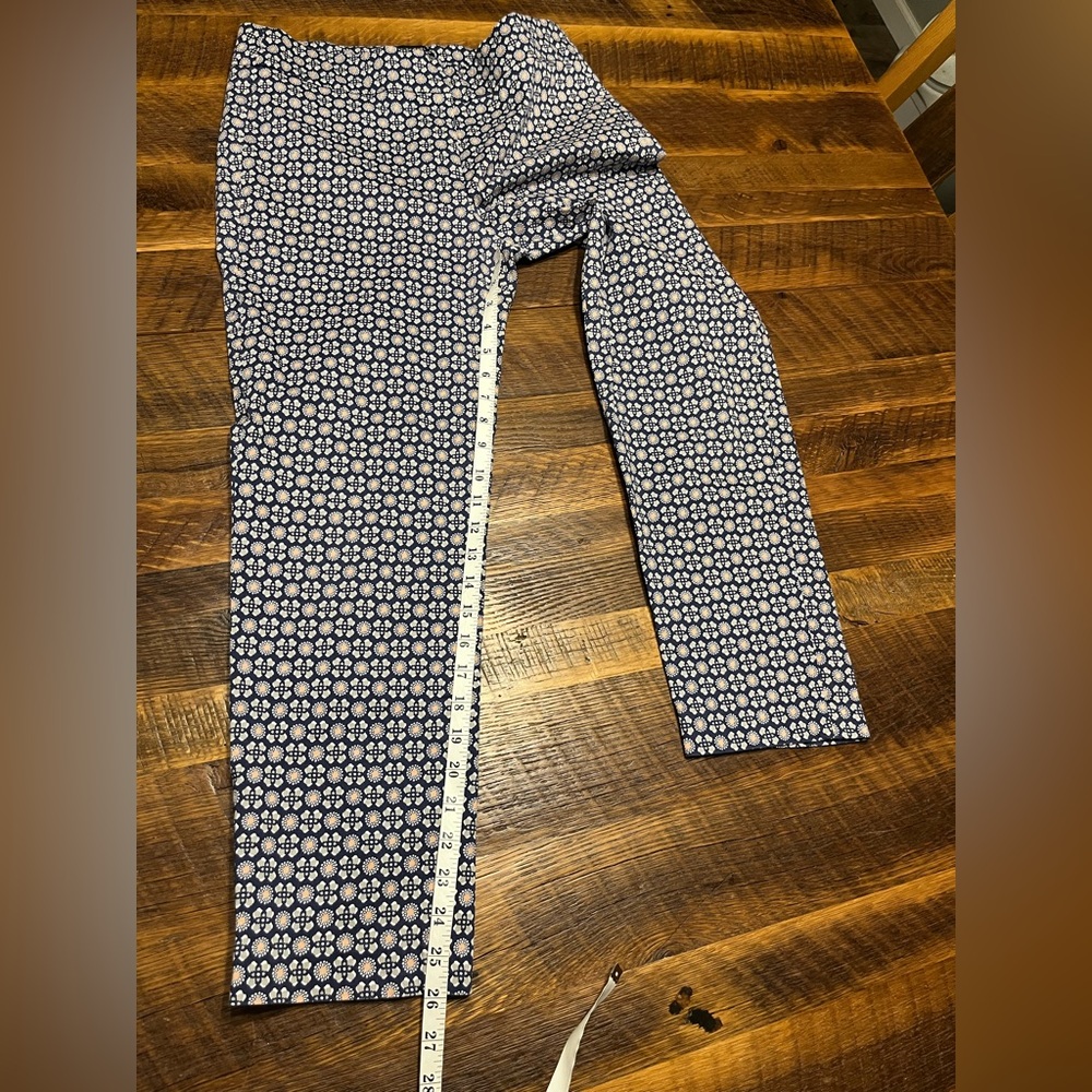Zac & Rachel Navy and Cream Patterned Cropped Pants - Picture 6 of 7